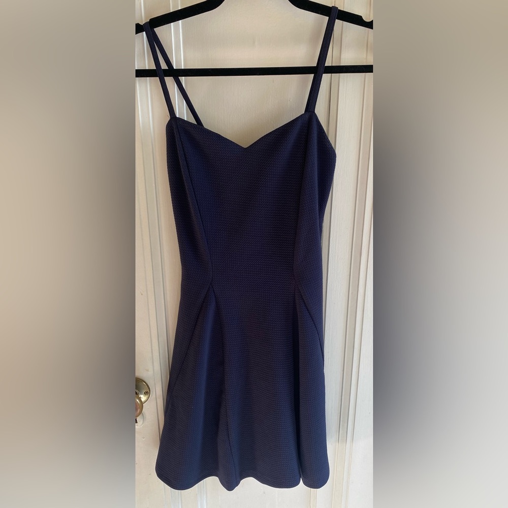 Aqua Navy Mini Dress Fit and Flare